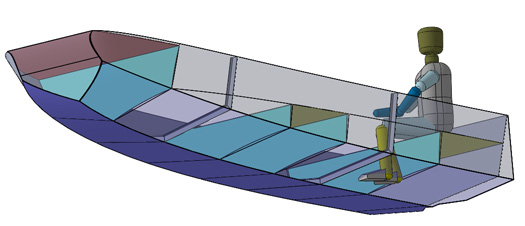 dinghy SolidWorks CAD model