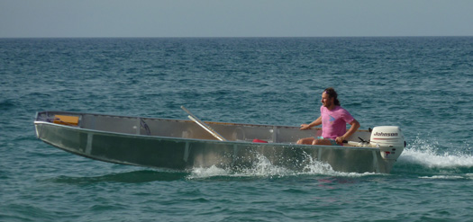 Dinghy being sea tested