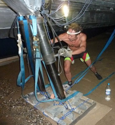 hydraulic launch into the water